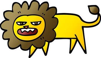 vector gradient illustration cartoon angry lion