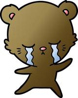 crying cartoon bear vector