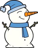 Vector cartoon snowman