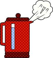 cartoon electric kettle boiling vector