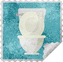 open toilet graphic square sticker stamp vector