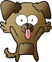 cartoon dog with tongue sticking out vector