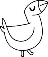 line doodle of a farmyard bird vector
