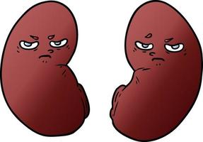 cartoon irritated kidneys vector