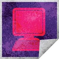 computer icon square peeling sticker vector illustration