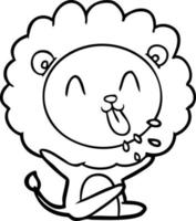 happy cartoon lion vector