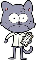 cartoon cat with clipboard vector