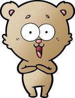 laughing teddy  bear cartoon vector