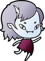 cartoon friendly vampire girl running vector