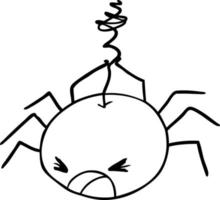 line drawing of a halloween spider vector