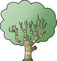 arbol verde de dibujos animados vector