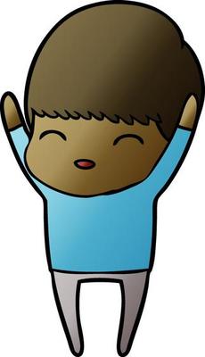 happy cartoon boy