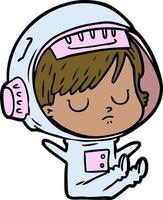 cartoon astronaut woman vector