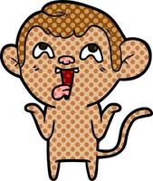 crazy cartoon monkey vector