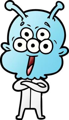 happy cartoon alien
