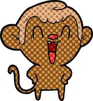 cartoon laughing monkey vector