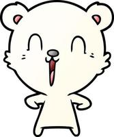 happy cartoon polar bear vector