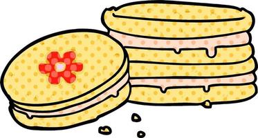 cartoon biscuit with flowers vector