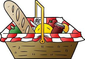 cartoon picnic basket vector