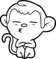 cartoon suspicious monkey vector