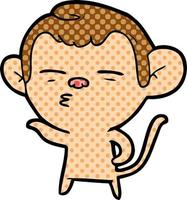 cartoon suspicious monkey vector