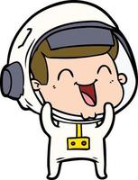 happy cartoon astronaut vector