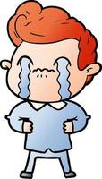 cartoon man crying vector