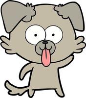 cartoon dog with tongue sticking out vector