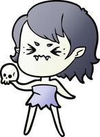 annoyed cartoon vampire girl vector