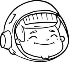 cara de astronauta de dibujos animados vector