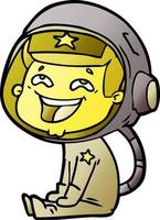 cartoon laughing astronaut vector