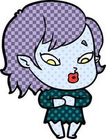 cute cartoon vampire girl vector