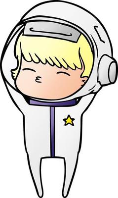 cartoon curious astronaut