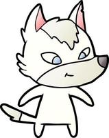 friendly cartoon wolf vector