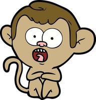 cartoon shocked monkey vector