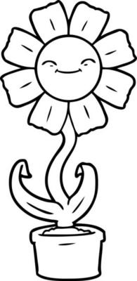happy cartoon flower