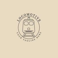 Abstract elegant locomotive line logo icon vector design. transport lined vector sign