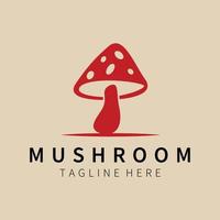 Mushroom vintage logo, icon and symbol, vector illustration design