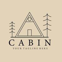 Cabin line art logo, icon and symbol, vector illustration design