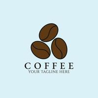 logotipo, icono y símbolo vintage de café, con diseño de ilustración de vector de emblema
