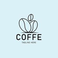 coffee line art logo, icon and symbol, vector illustration design