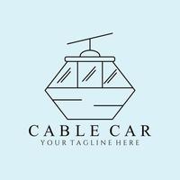 cable car line art minimalist logo vector illustration design creative