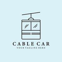 cable car line art minimalist logo vector illustration design creative