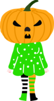 halloween vakantie tekenfilm karakter. schattig kinderen in kostuums van heks, mama, piraat, skelet en zwart kat. geesten en geest pompoenen. png