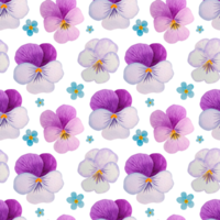 Watercolor spring flowers seamless pattern png