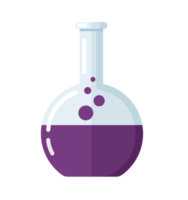 laboratorium gevulde met vloeistof. chemie kolven png