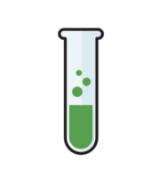 laboratorium fylld med flytande. kemi kolvar png