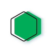 modèle de bannière hexagone vert png