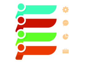 objet coloré en quatre étapes pour le modèle d'infographie. png