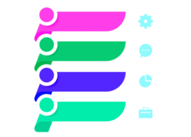 objet coloré en quatre étapes pour le modèle d'infographie. png